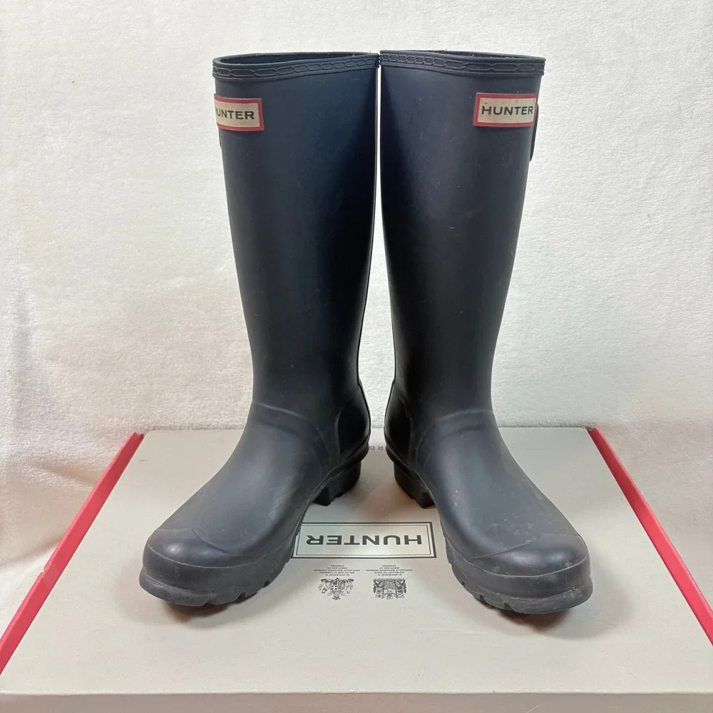 Hunter Rain Boots Kids Size 5 Navy Blue‎ Good Original Kids Matte Waterproof
